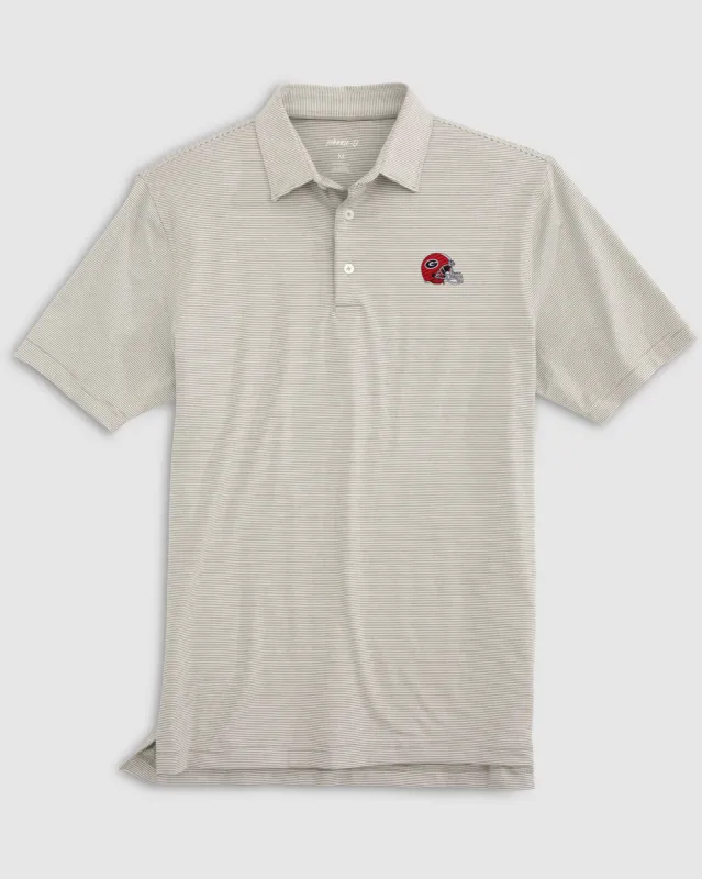 Georgia Lyndonn Striped Jersey Performance Polo - Helmet Logo sold by Johnnie-O