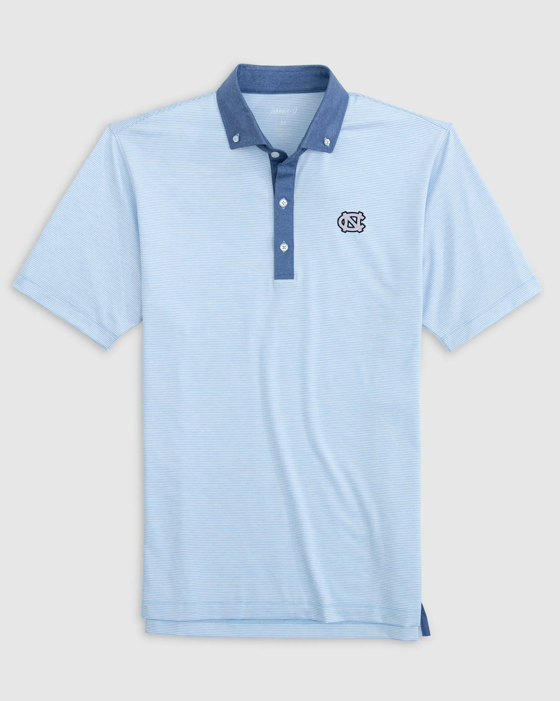 North Carolina Walsh Striped Jersey Performance Polo sold by Johnnie-O