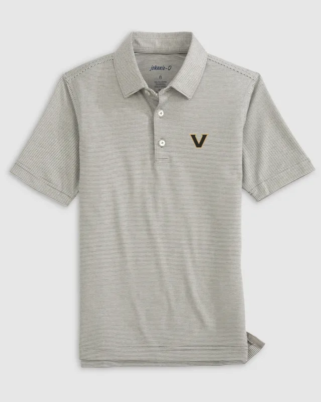 Vanderbilt Lyndonn Jr. Striped Jersey Performance Polo sold by Johnnie-O