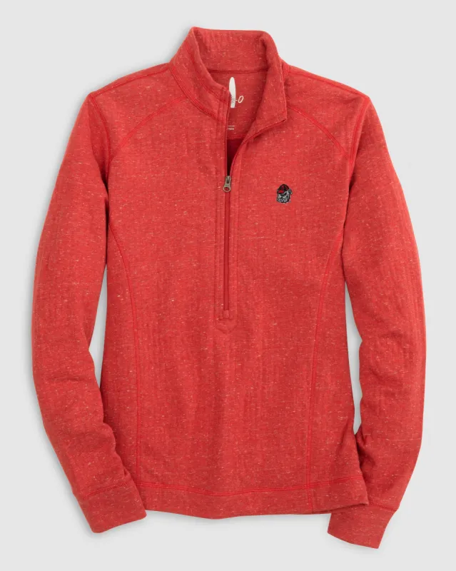 Women's Georgia Kennedy 1/4 Zip Pullover - Bulldog Head Logo sold by Johnnie-O