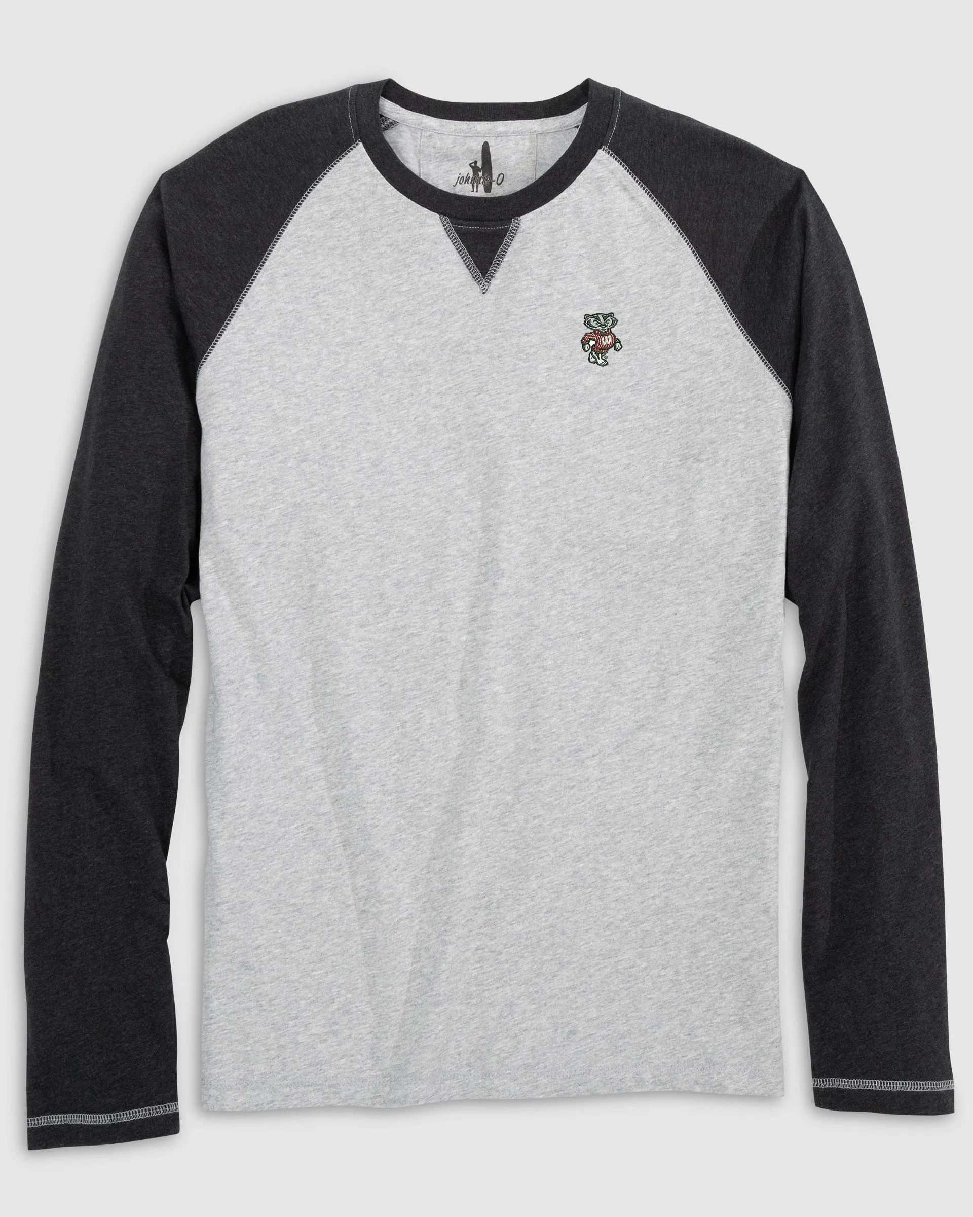 Wisconsin Alsen Long Sleeve Baseball Tee - Bucky Logo sold by Johnnie-O