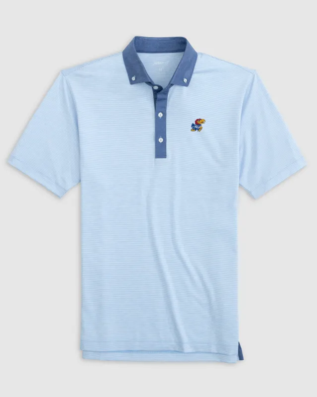 Kansas Walsh Striped Jersey Performance Polo sold by Johnnie-O