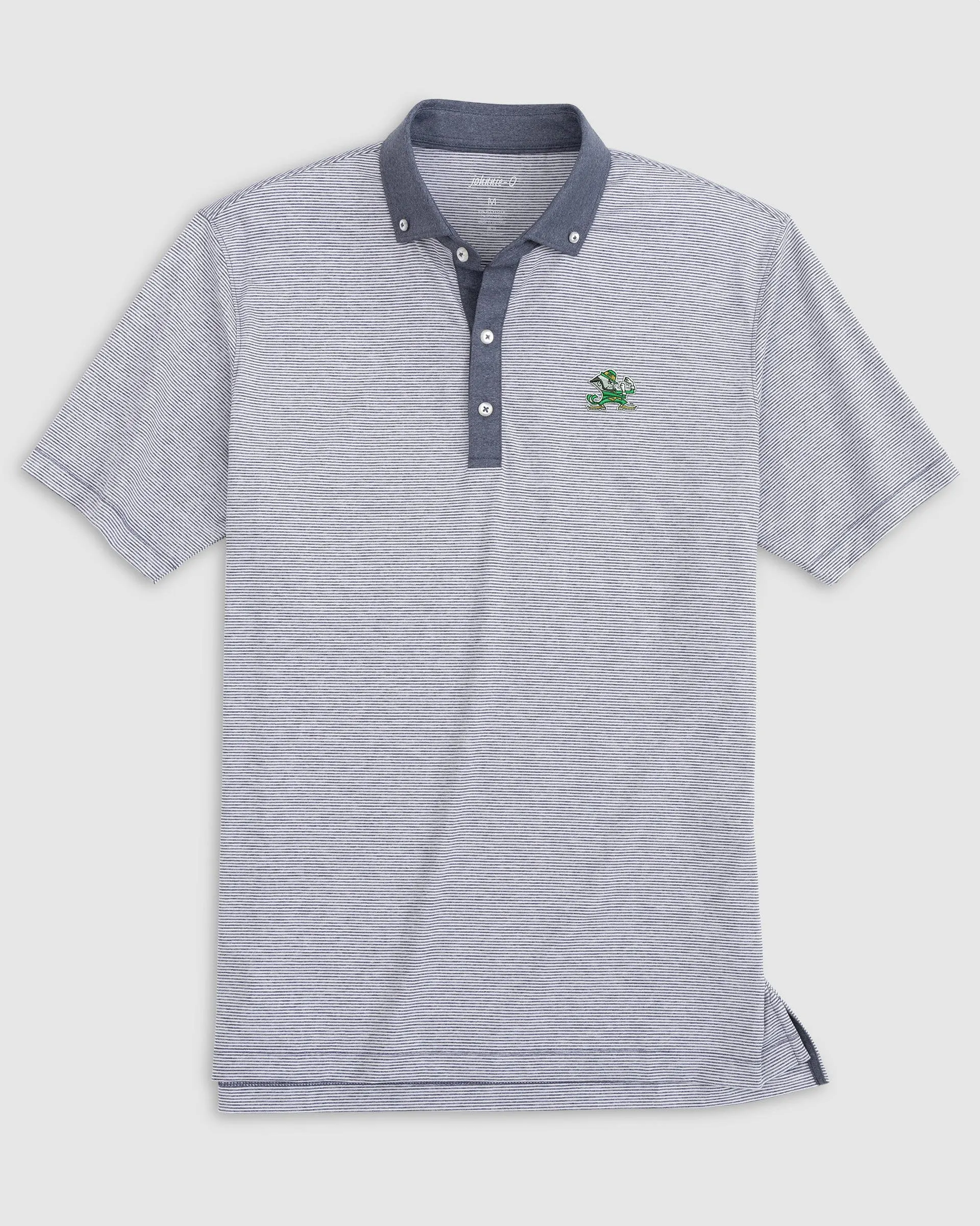 Notre Dame Walsh Striped Jersey Performance Polo - Leprechaun Logo sold by Johnnie-O product image thumbnail 2