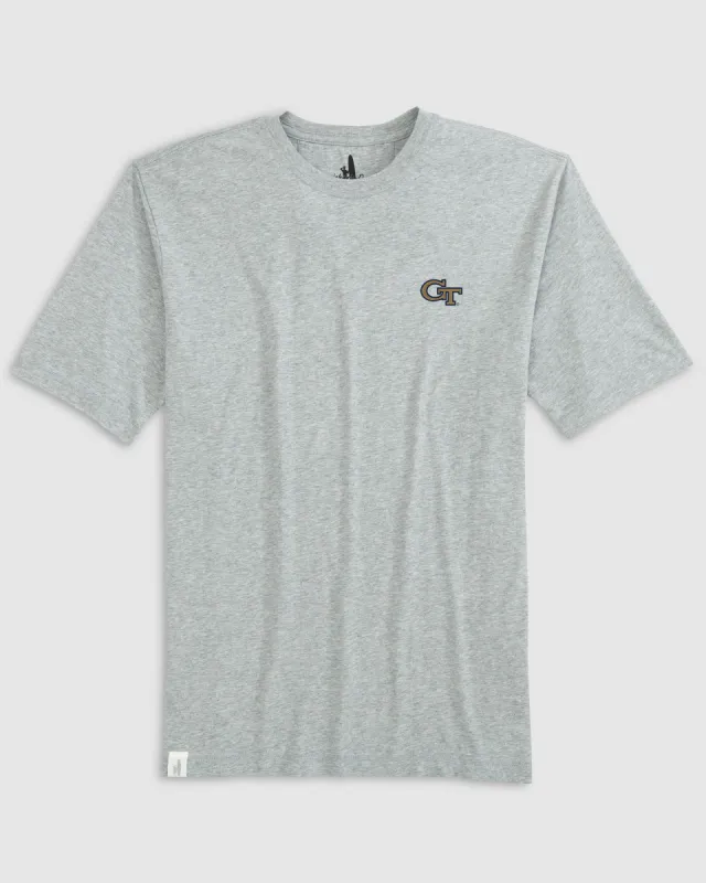 Georgia Tech Heathered Spencer Cotton T-Shirt sold by Johnnie-O
