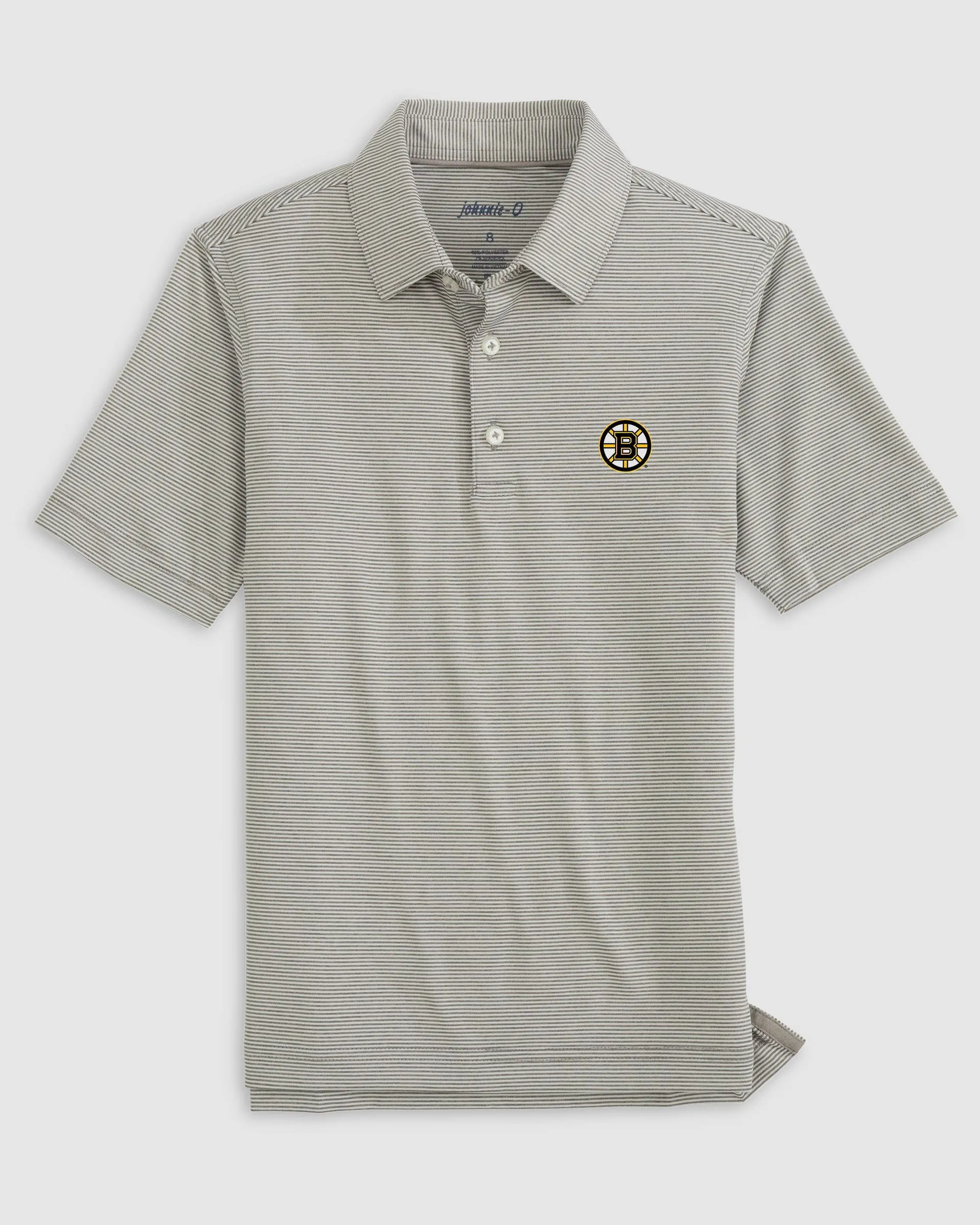 Boston Bruins Lyndonn Jr. Striped Jersey Performance Polo sold by Johnnie-O