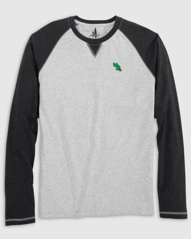 North Texas Alsen Long Sleeve Baseball Tee made by Johnnie-O