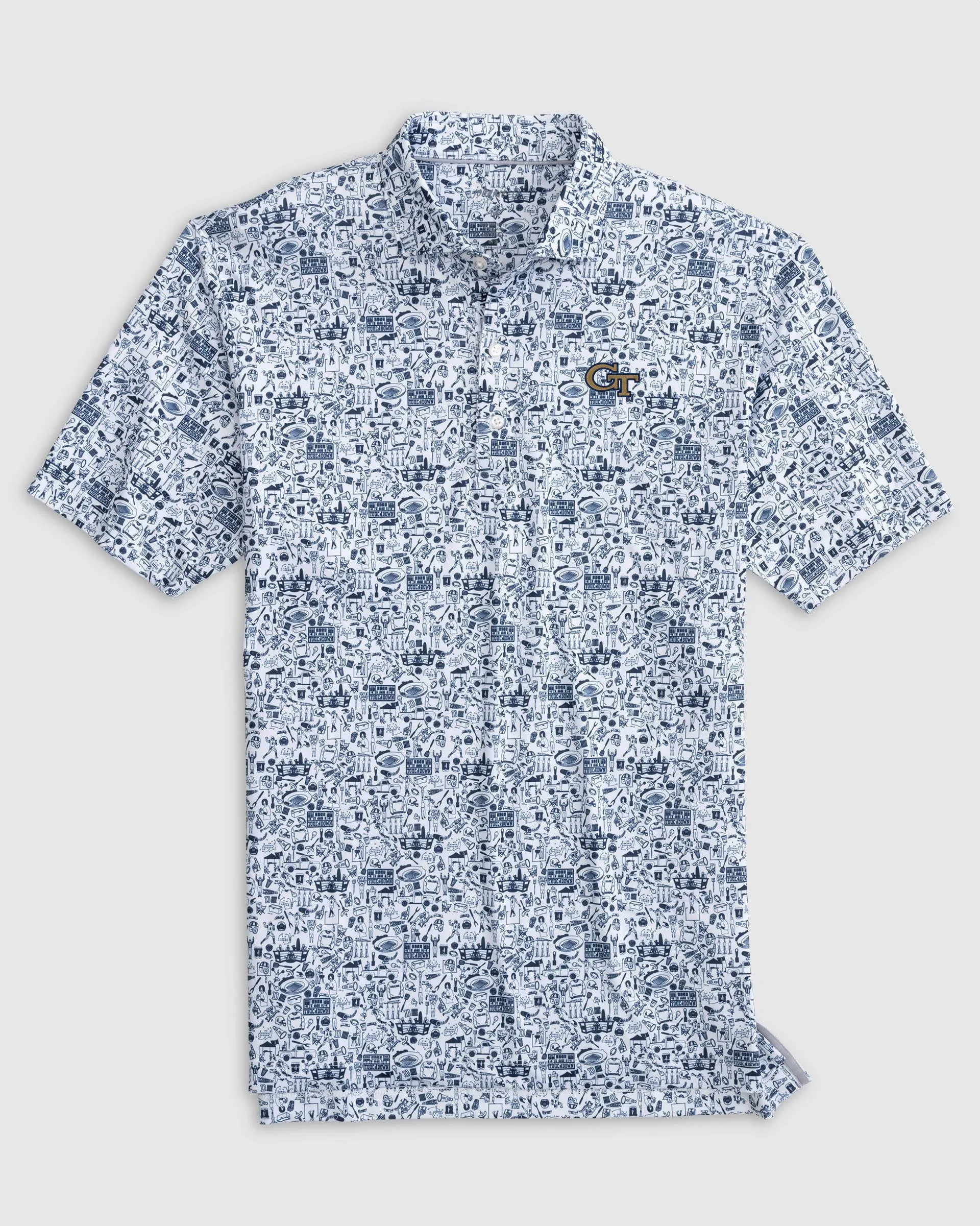 Georgia Tech Tailgater Printed Jersey Performance Polo sold by Johnnie-O