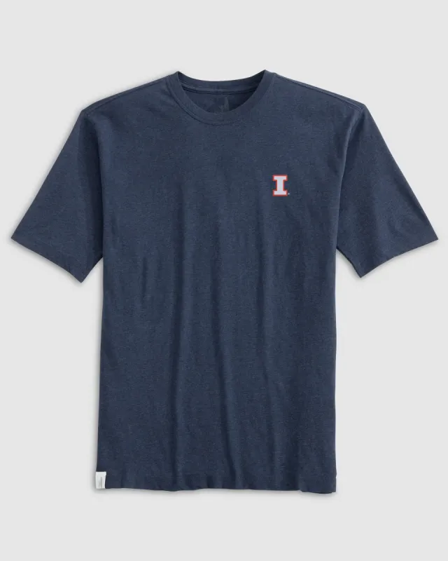 University of Illinois Heathered Spencer Cotton T-Shirt sold by Johnnie-O