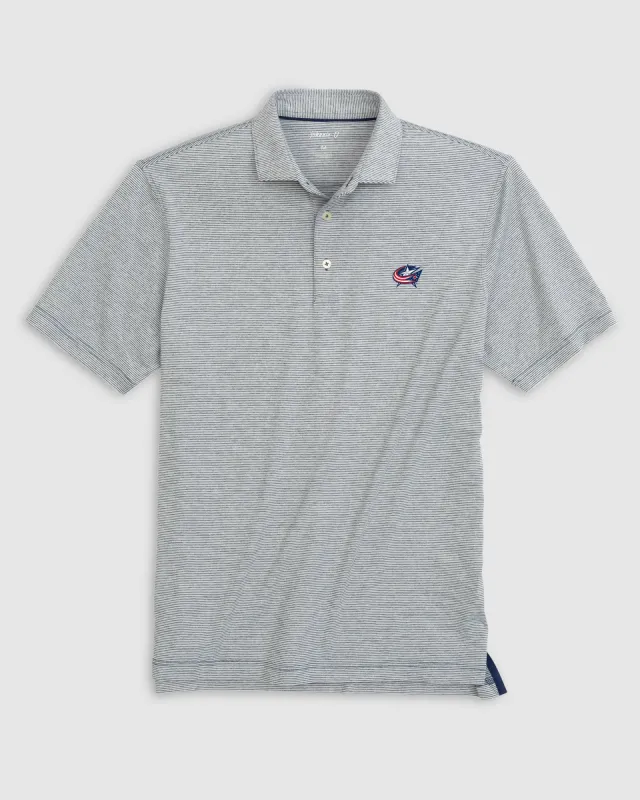 Columbus Blue Jackets Lyndonn Striped Jersey Performance Polo sold by Johnnie-O