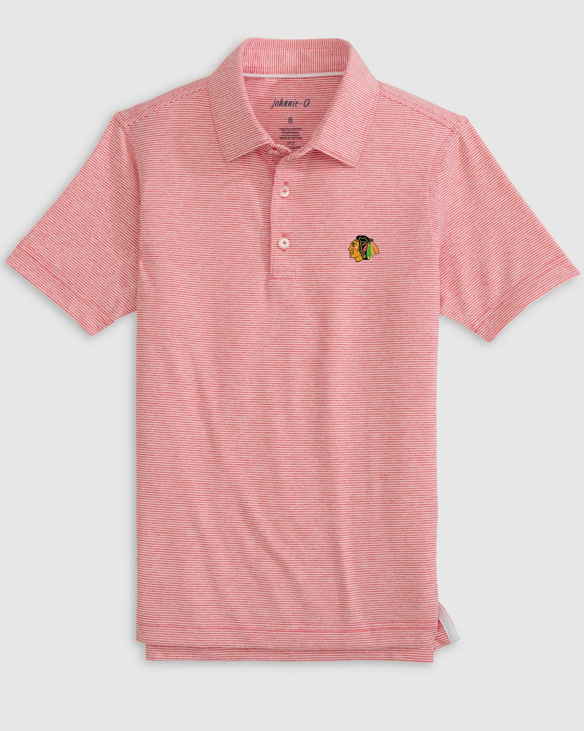 Chicago Blackhawks Lyndonn Jr. Striped Jersey Performance Polo sold by Johnnie-O product image thumbnail 2
