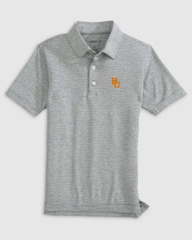 Baylor Lyndonn Jr. Striped Jersey Performance Polo sold by Johnnie-O