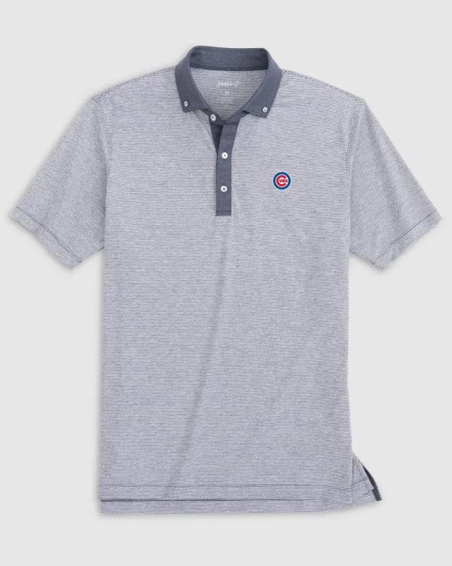 Chicago Cubs Walsh Striped Jersey Performance Polo made by Johnnie-O