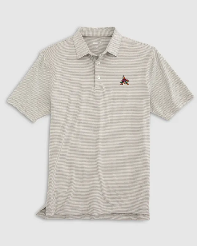 Arizona Coyotes Lyndon Jr. Striped Jersey Performance Polo sold by Johnnie-O