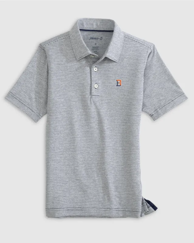 Bucknell Lyndonn Jr. Striped Jersey Performance Polo sold by Johnnie-O