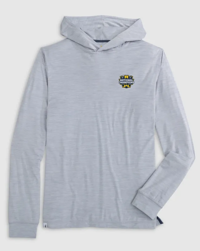 Michigan Talon Performance T-Shirt Hoodie - 2023 CFP Champions Logo sold by Johnnie-O
