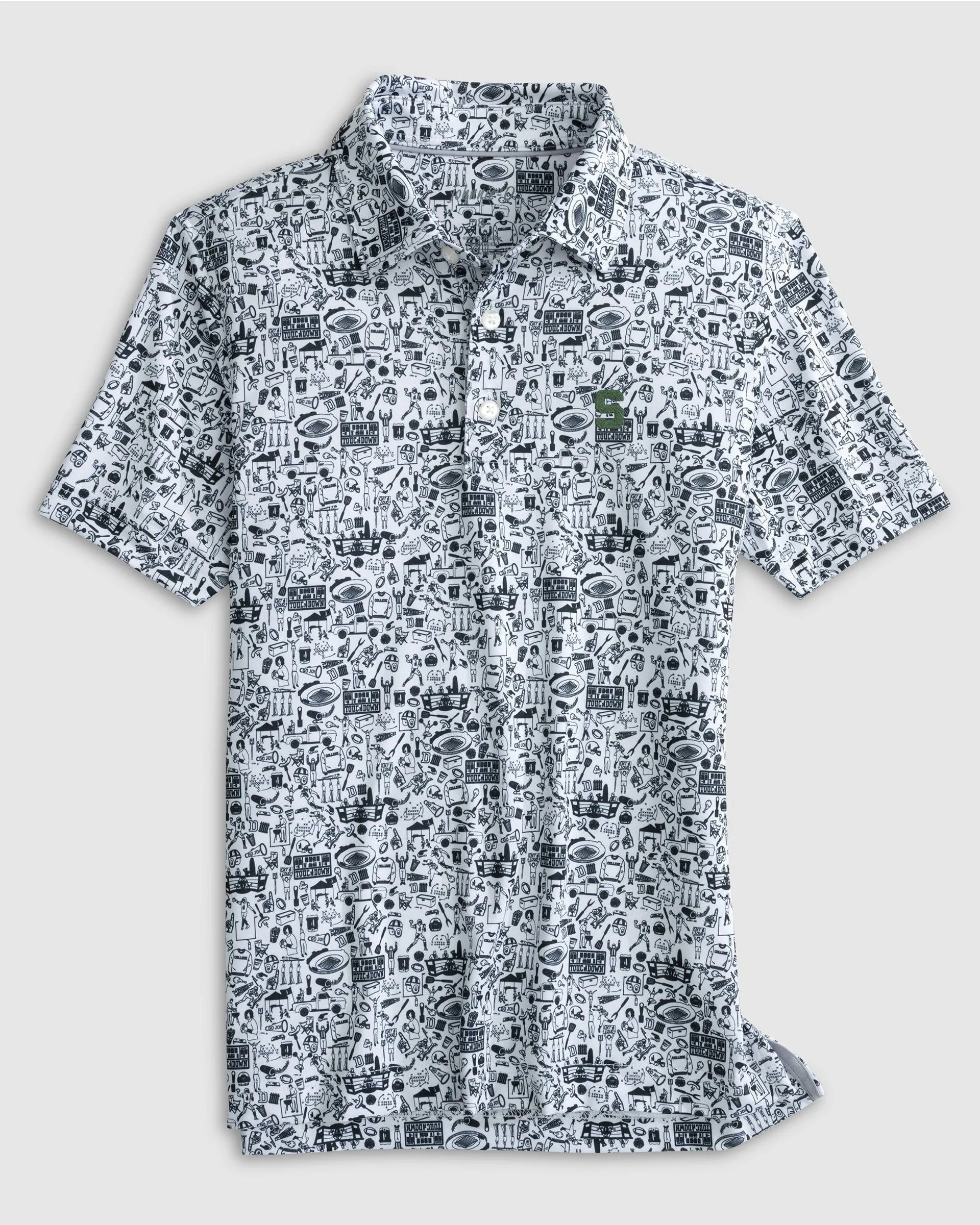 Michigan State Tailgater Jr. Printed Jersey Performance Polo - S Logo sold by Johnnie-O