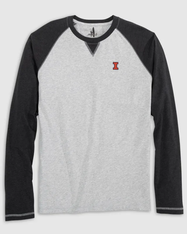 Illinois Alsen Long Sleeve Baseball Tee sold by Johnnie-O