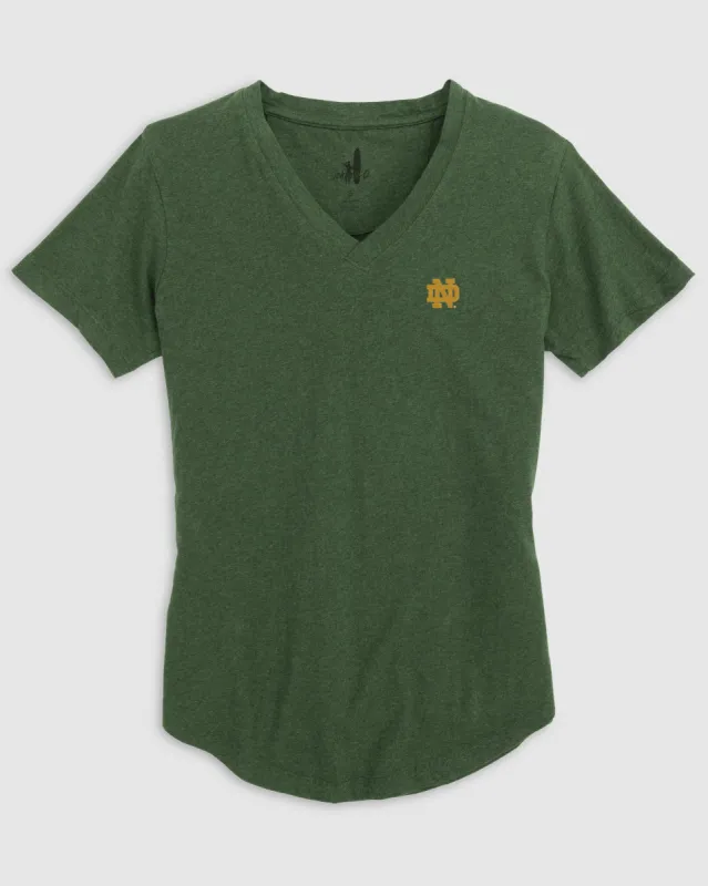 Women's Notre Dame Merediths V-Neck T-Shirt sold by Johnnie-O