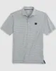 Notre Dame Lyndonn Jr. Striped Jersey Performance Polo sold by Johnnie-O