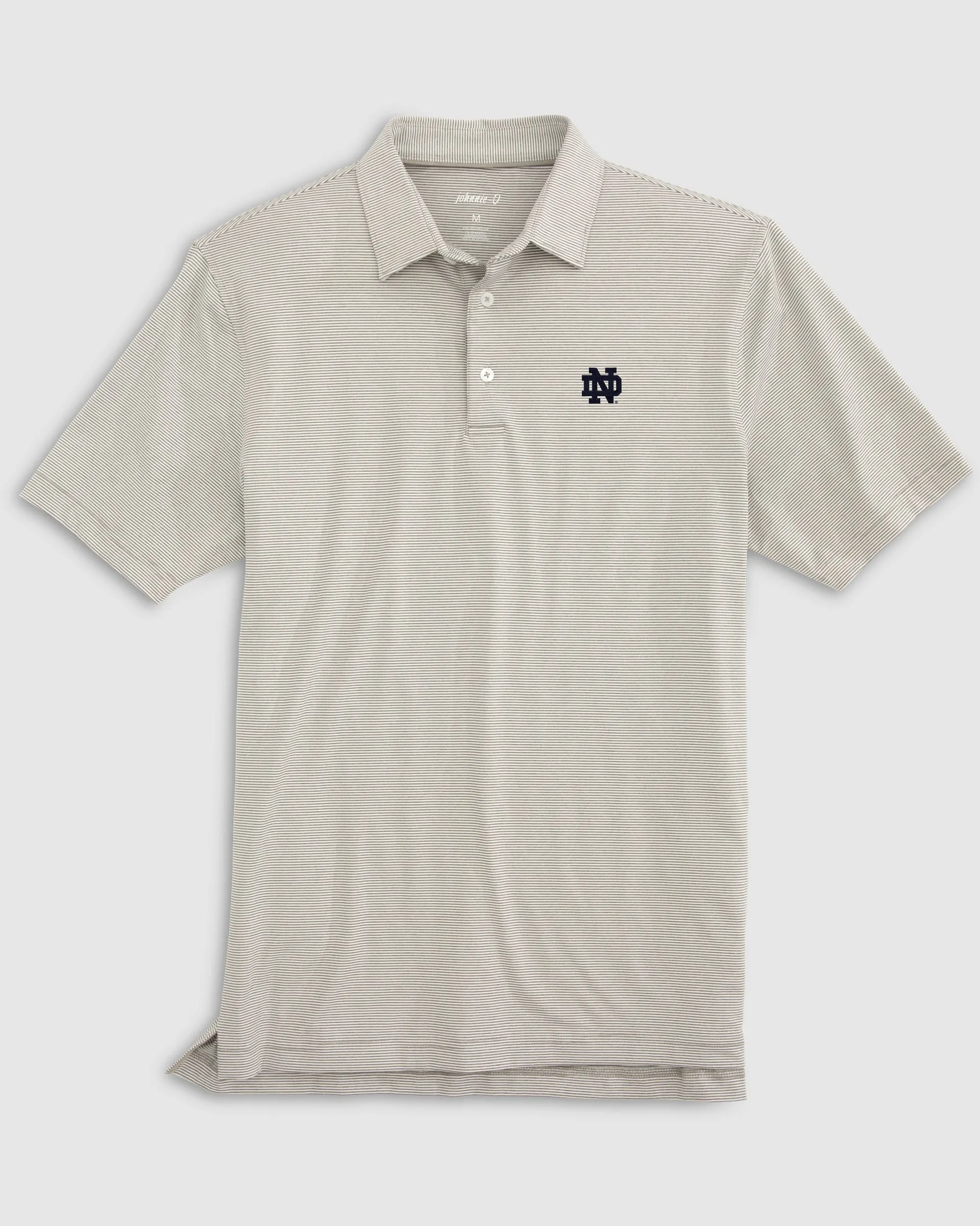 Notre Dame Lyndonn Jr. Striped Jersey Performance Polo sold by Johnnie-O