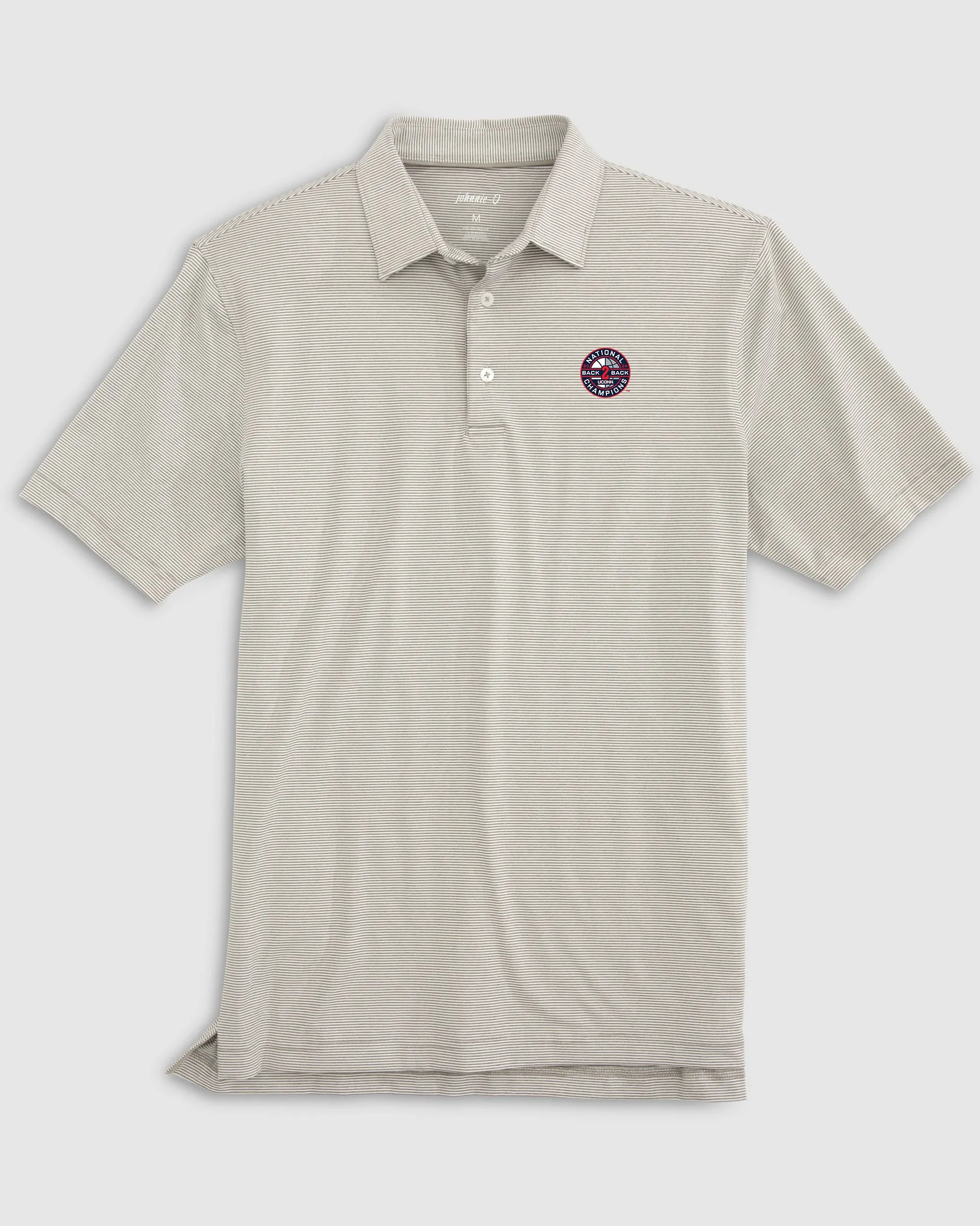 Uconn Lyndonn Striped Jersey Performance Polo - 2024 College Basketball Champions Logo sold by Johnnie-O product image thumbnail 2