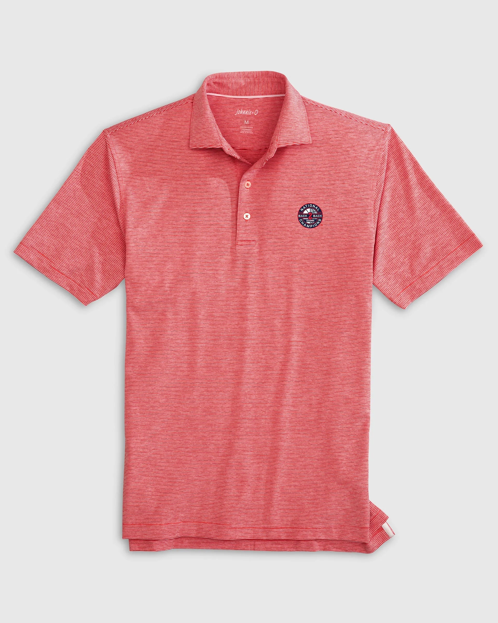 Uconn Lyndonn Striped Jersey Performance Polo - 2024 College Basketball Champions Logo sold by Johnnie-O product image thumbnail 3