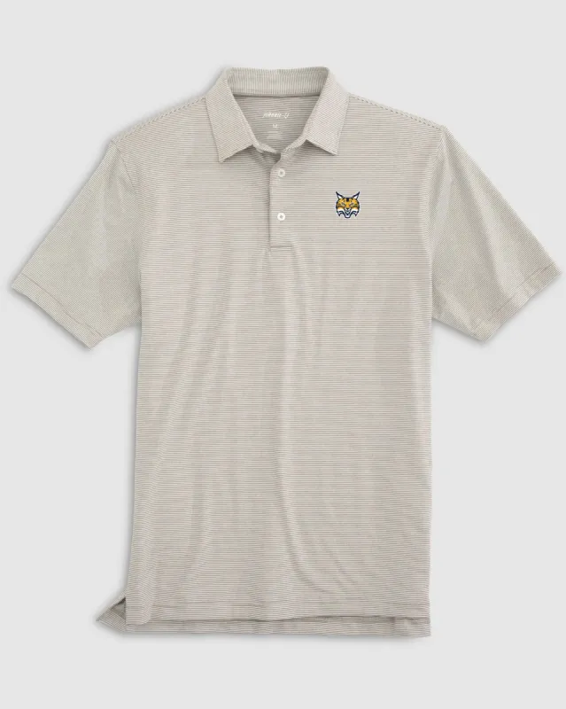 Quinnipiac Lyndon Striped Performance Polo sold by Johnnie-O