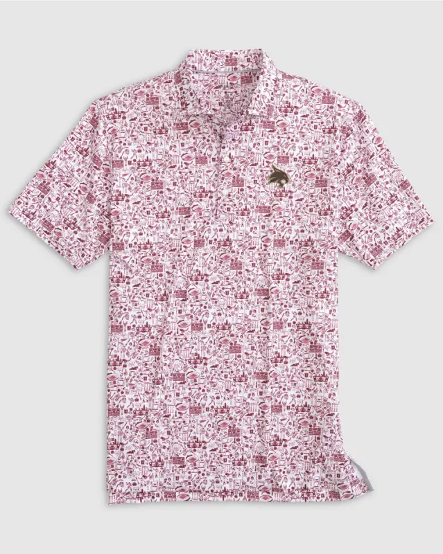Texas State Tailgater Printed Jersey Performance Polo made by Johnnie-O