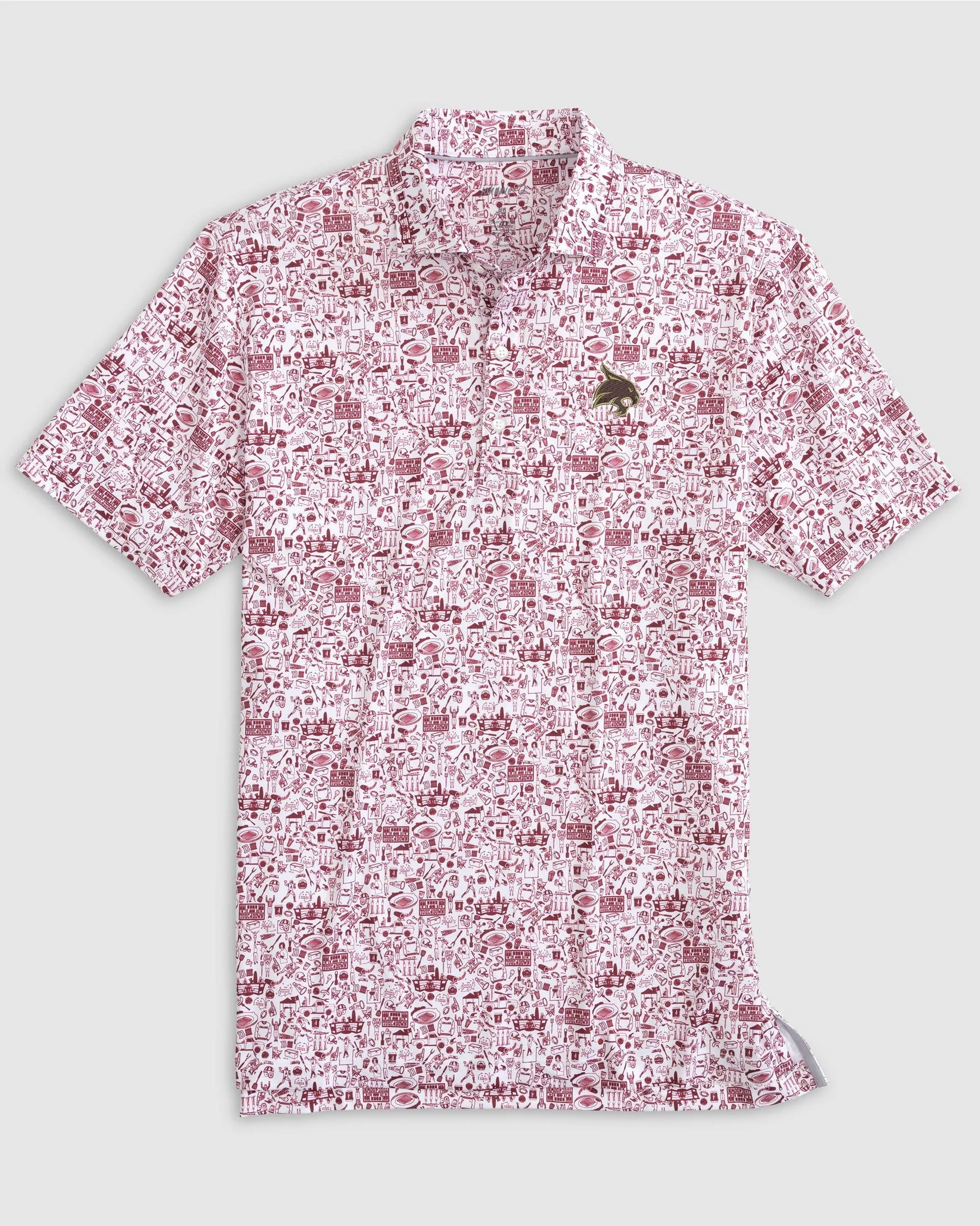 Texas State Tailgater Printed Jersey Performance Polo sold by Johnnie-O
