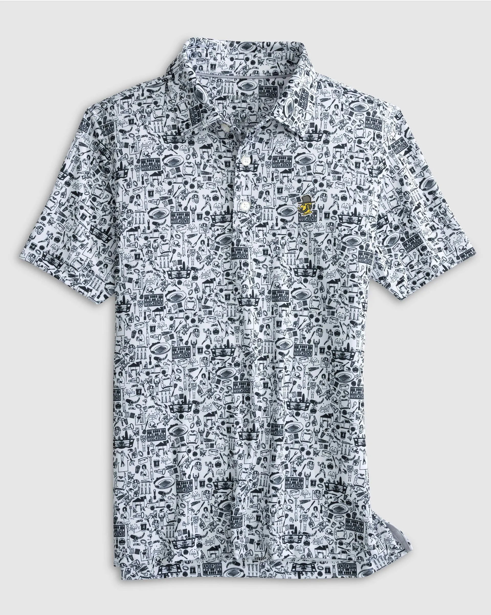 App State Tailgater Jr. Printed Jersey Performance Polo - Yosef Logo sold by Johnnie-O