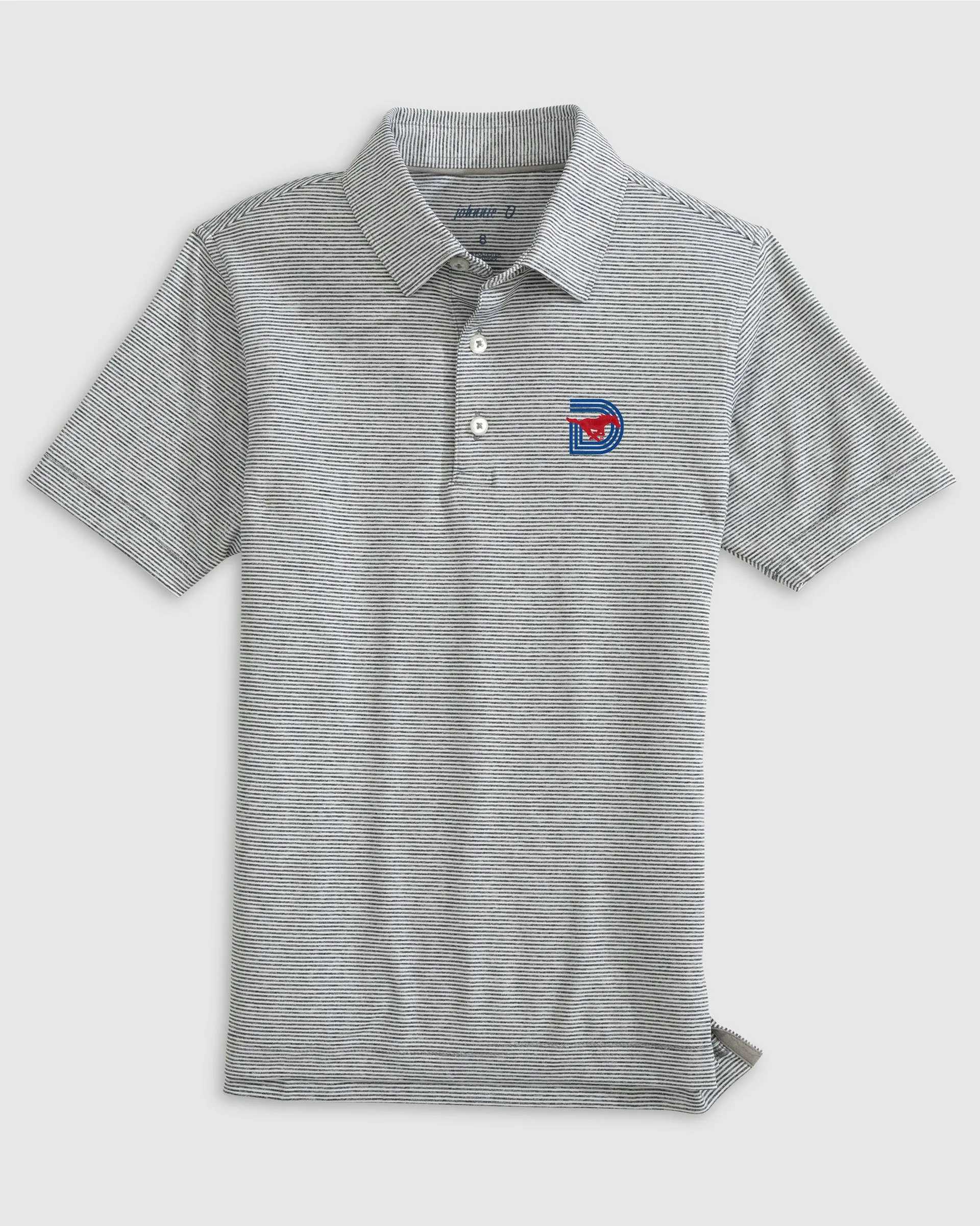 Southern Methodist Lyndonn Jr. Striped Jersey Performance Polo - Triple D Logo sold by Johnnie-O product image thumbnail 2