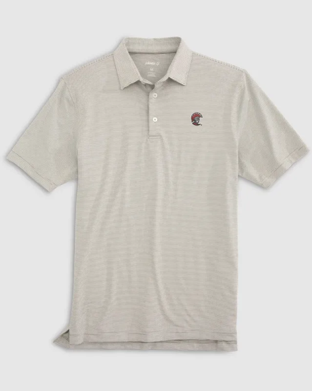 Tampa Lyndonn Striped Jersey Performance Polo - Spartan Logo sold by Johnnie-O