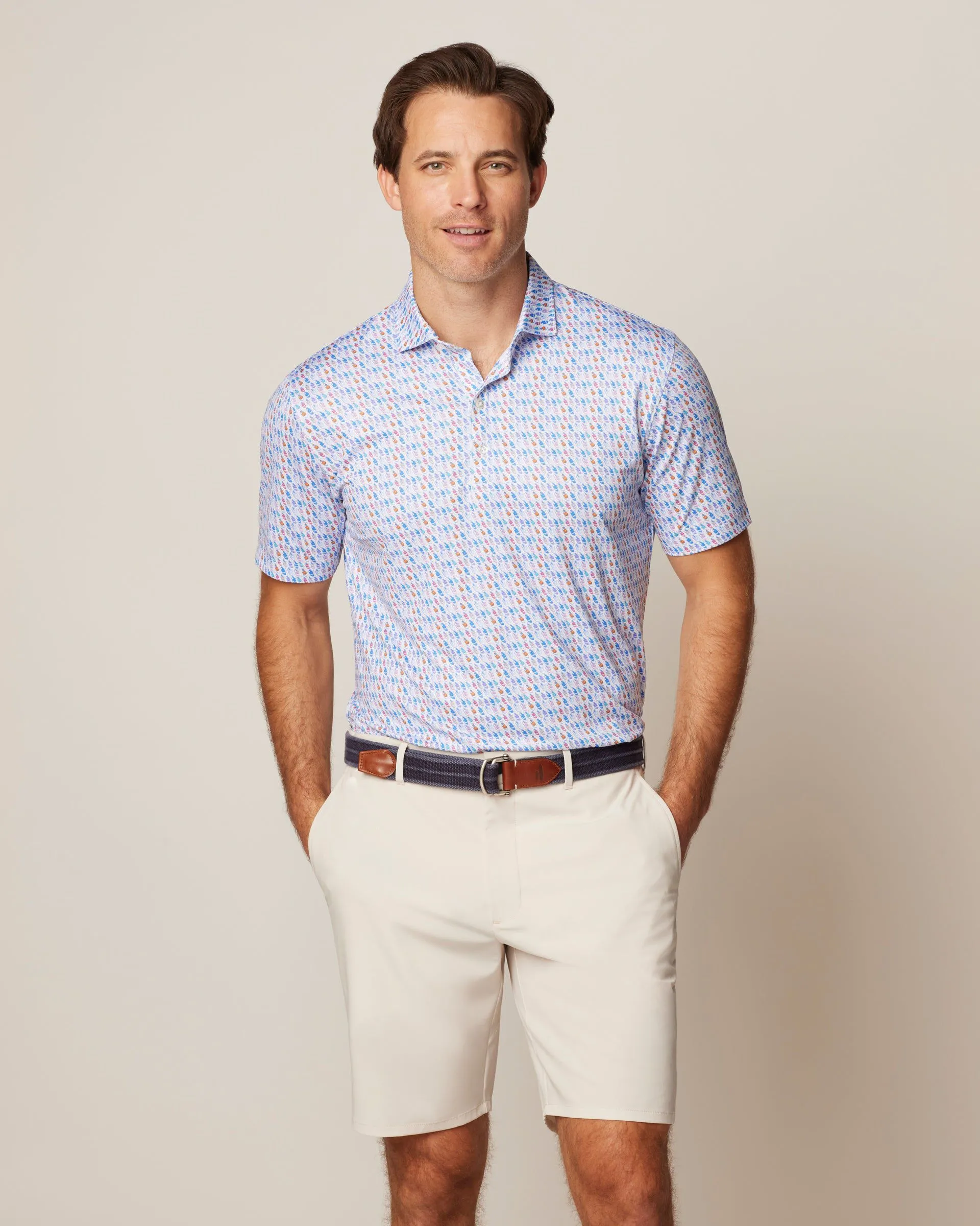 Foxtrot Printed Jersey Performance Polo sold by Johnnie-O