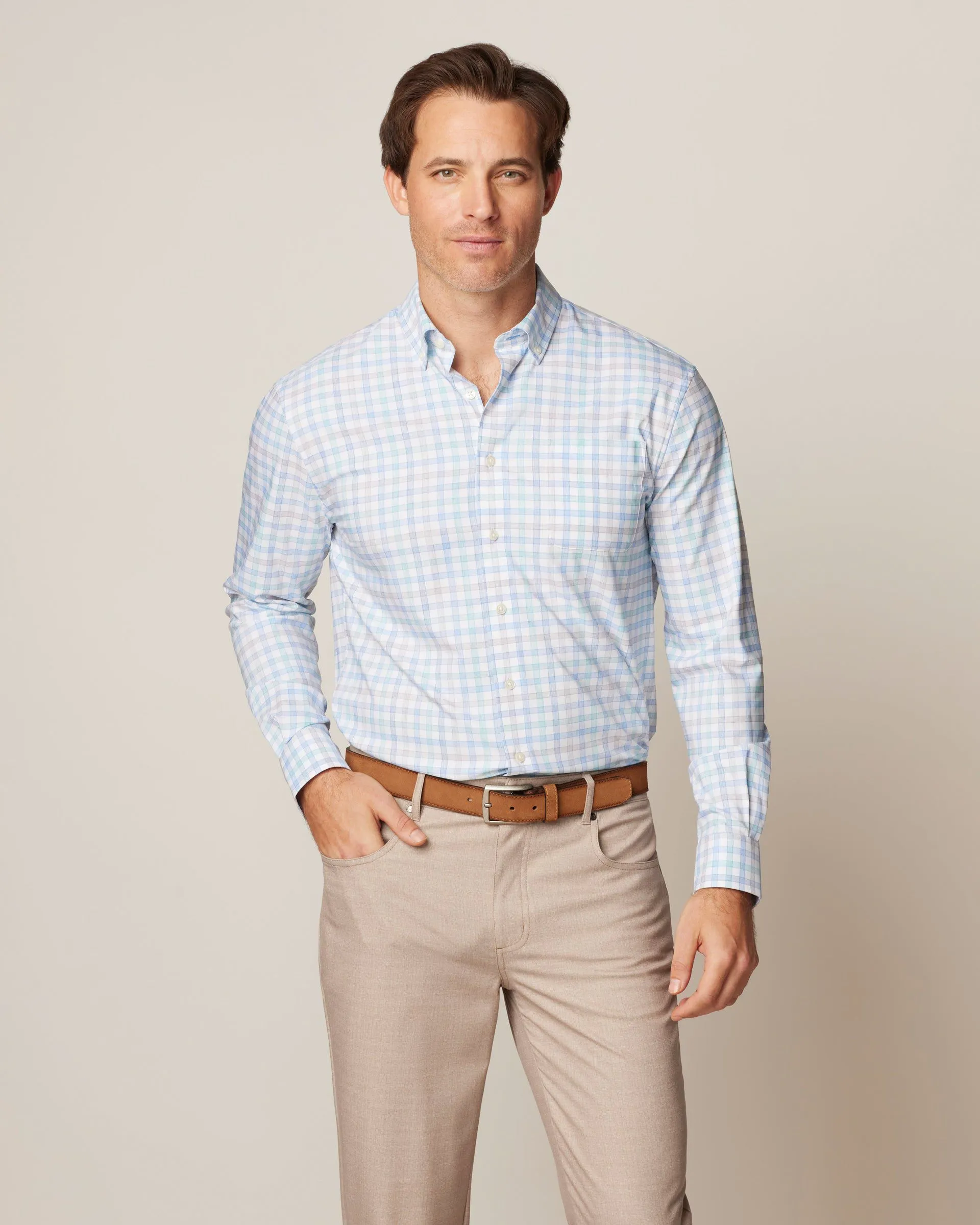 Scull Performance Button Up Shirt sold by Johnnie-O