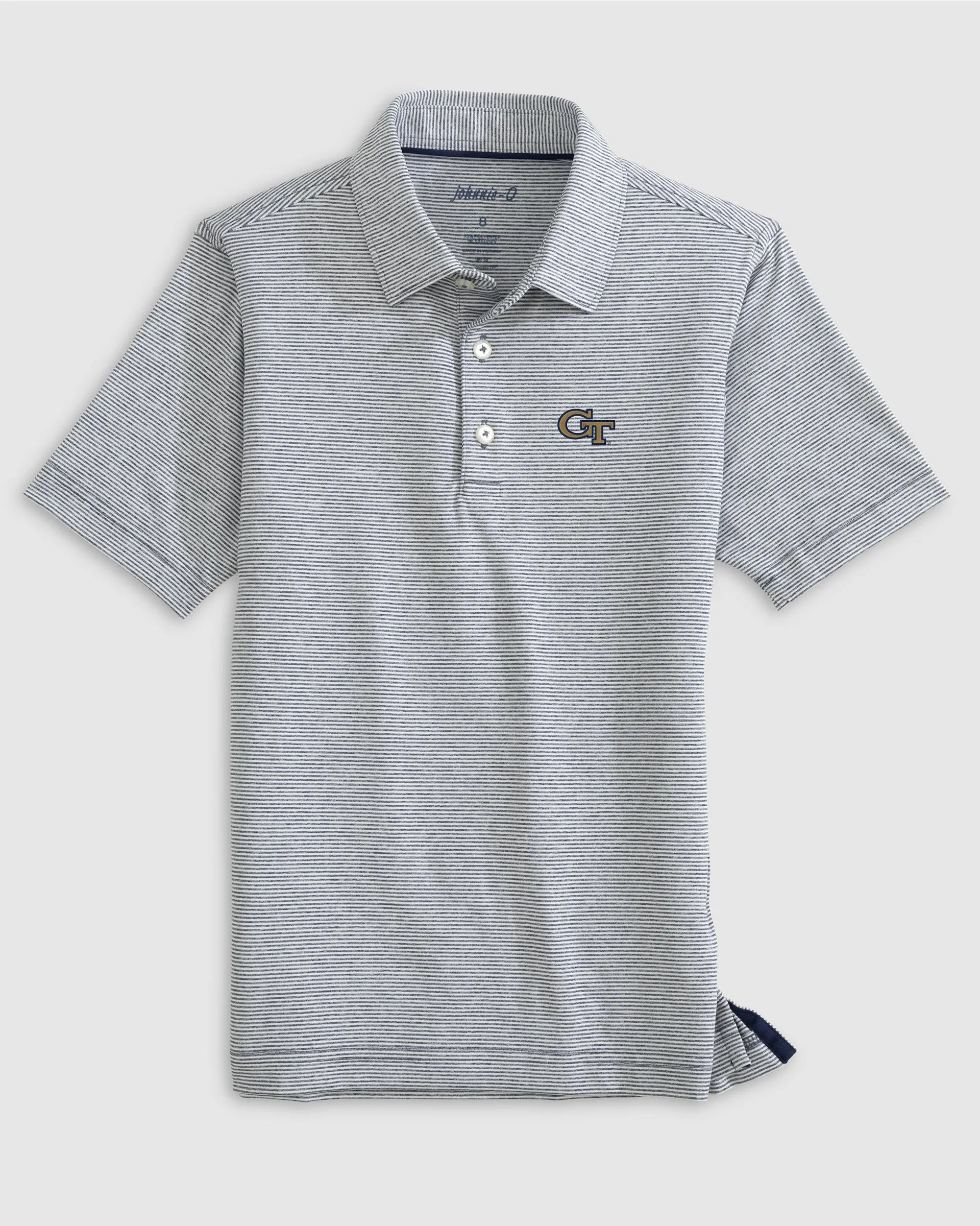 Georgia Tech Lyndonn Jr. Striped Jersey Performance Polo sold by Johnnie-O