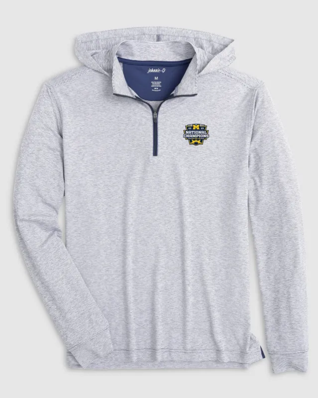 Michigan Hybrid Performance 1/4 Zip Hoodie - 2023 CFP Champions Logo sold by Johnnie-O