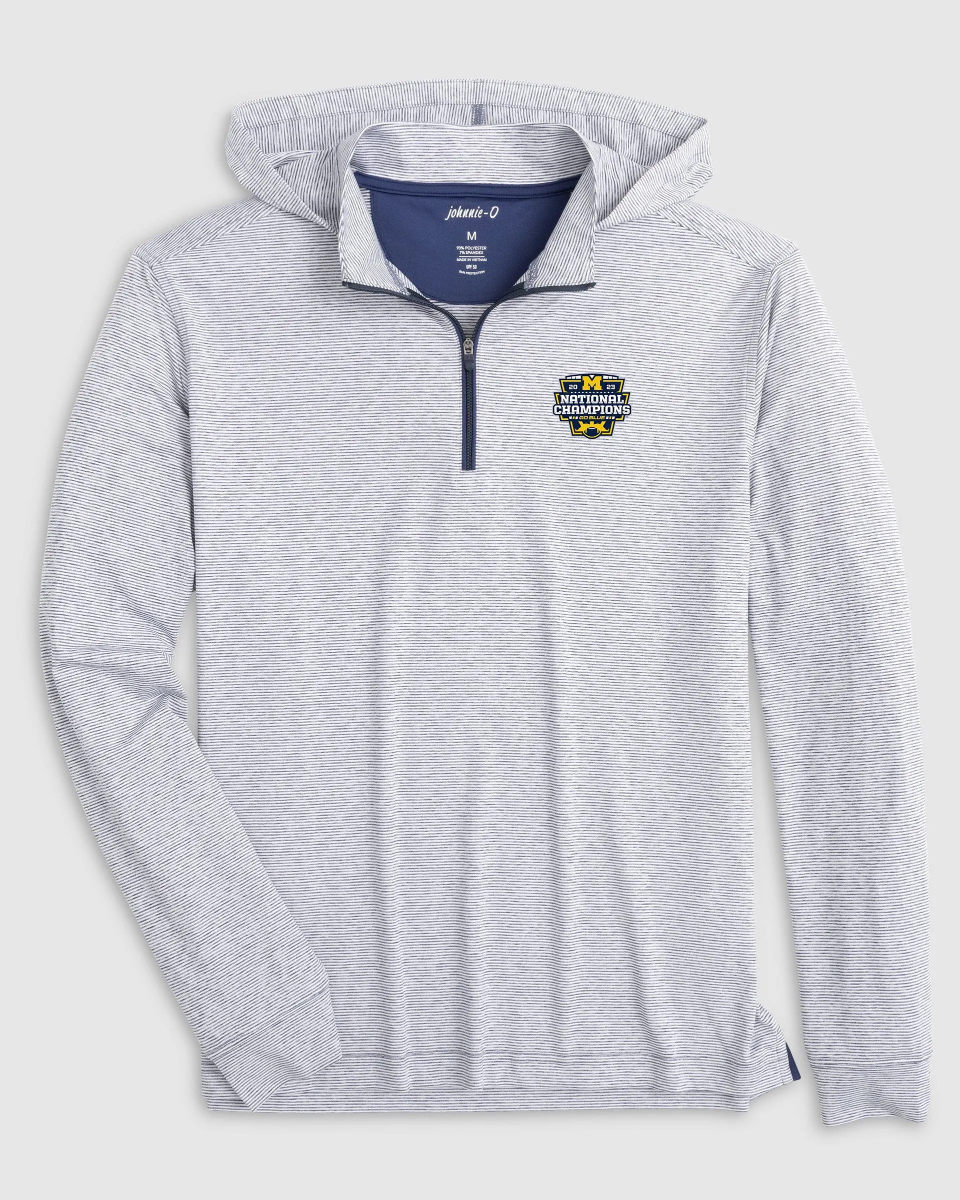 Michigan Hybrid Performance 1/4 Zip Hoodie - 2023 CFP Champions Logo sold by Johnnie-O