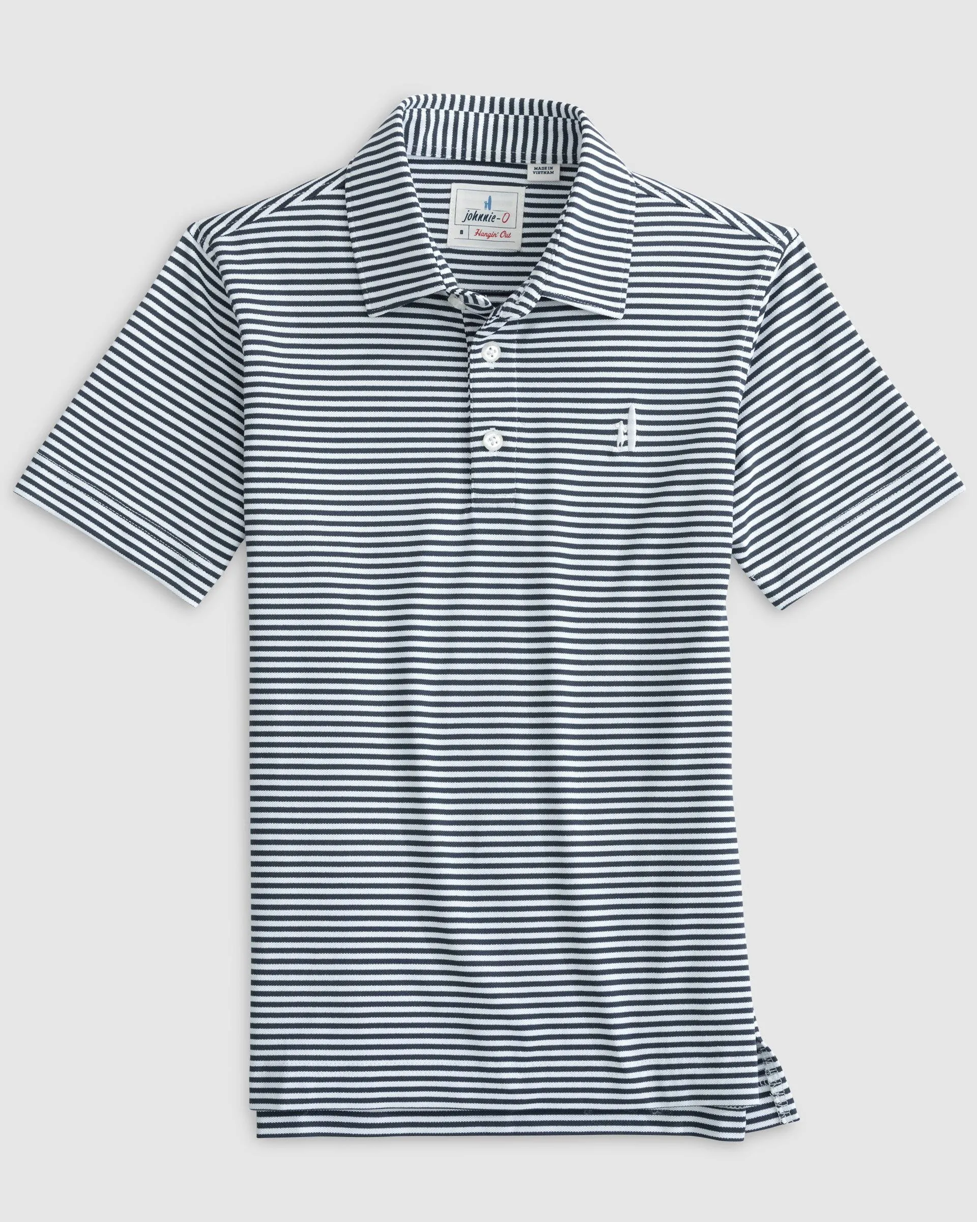 Performance Mesh Jr. Polo - Hunter Stripe sold by Johnnie-O
