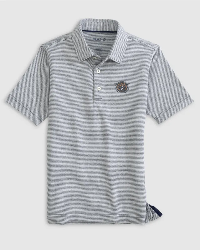 Villanova Lyndonn Jr. Striped Jersey Performance Polo - Wildcat Logo sold by Johnnie-O