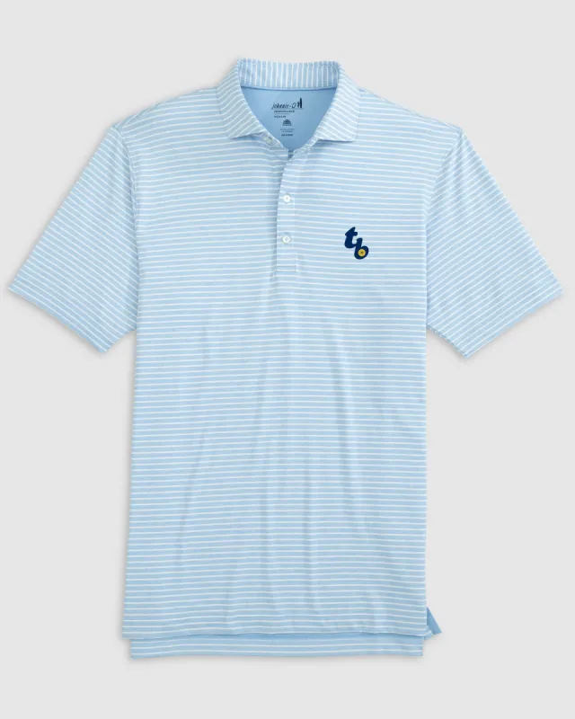 Tampa Bay Rays Clipperr Striped Jersey Performance Polo - Cooperstown Logo sold by Johnnie-O
