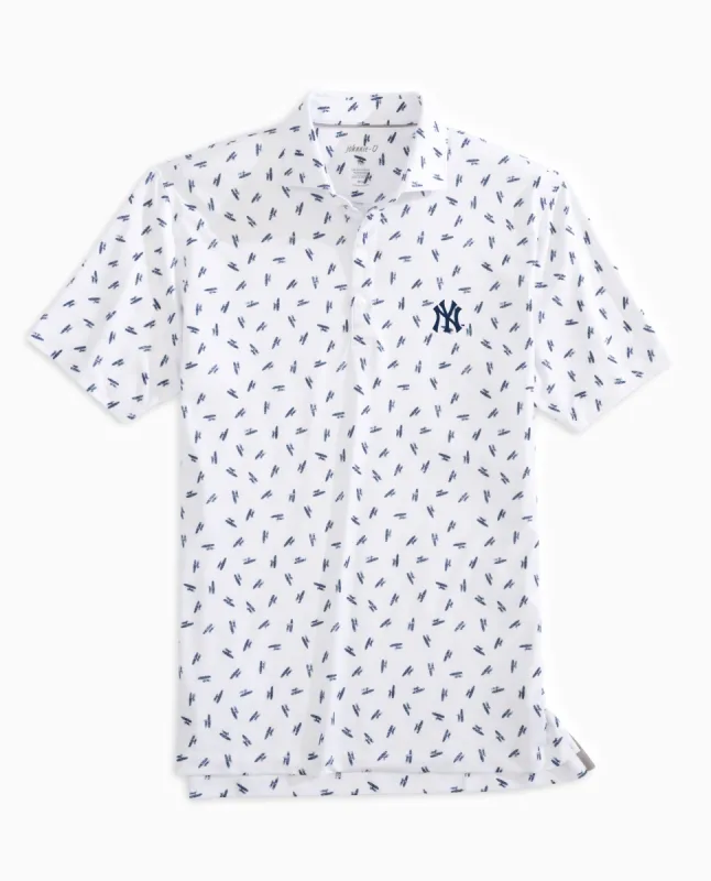 New York Yankees Exeter Printed Jersey Performance Polo sold by Johnnie-O