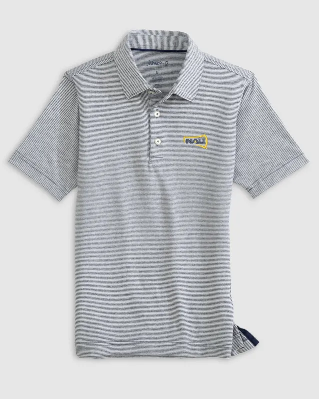 Northern Arizona Lyndon Jr. Striped Jersey Performance Polo sold by Johnnie-O