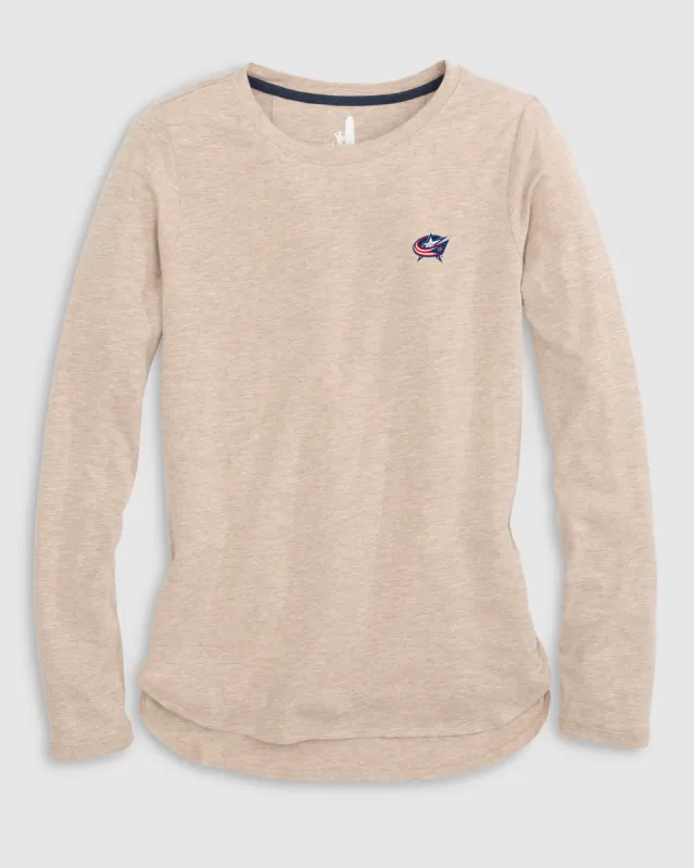 Women's Columbus Blue Jackets Addison Long Sleeve T-Shirt sold by Johnnie-O