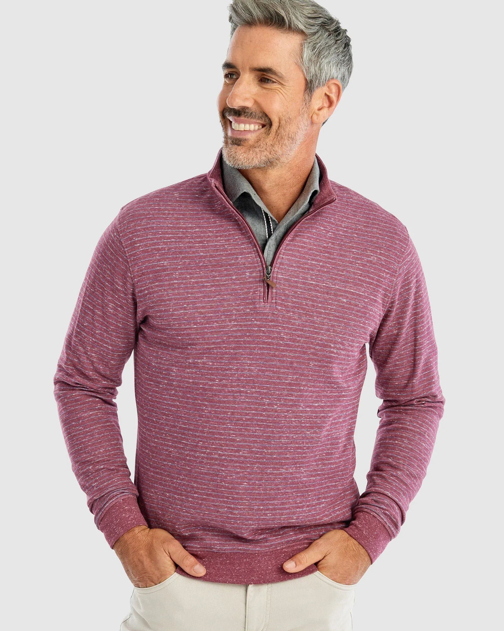 Skiles Striped 1/4 Zip Pullover sold by Johnnie-O product image thumbnail 3