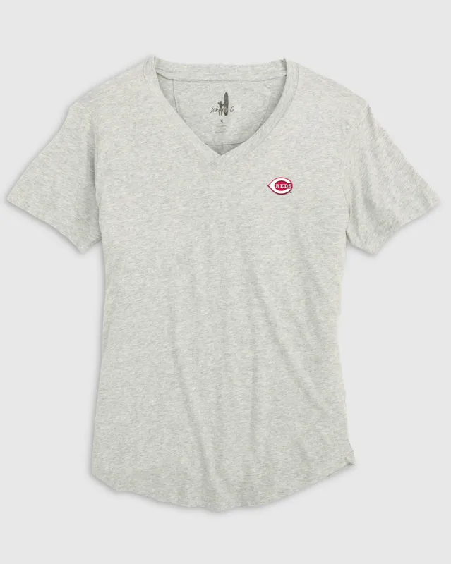 Women's Cincinnati Reds Merediths V-Neck T-Shirt sold by Johnnie-O