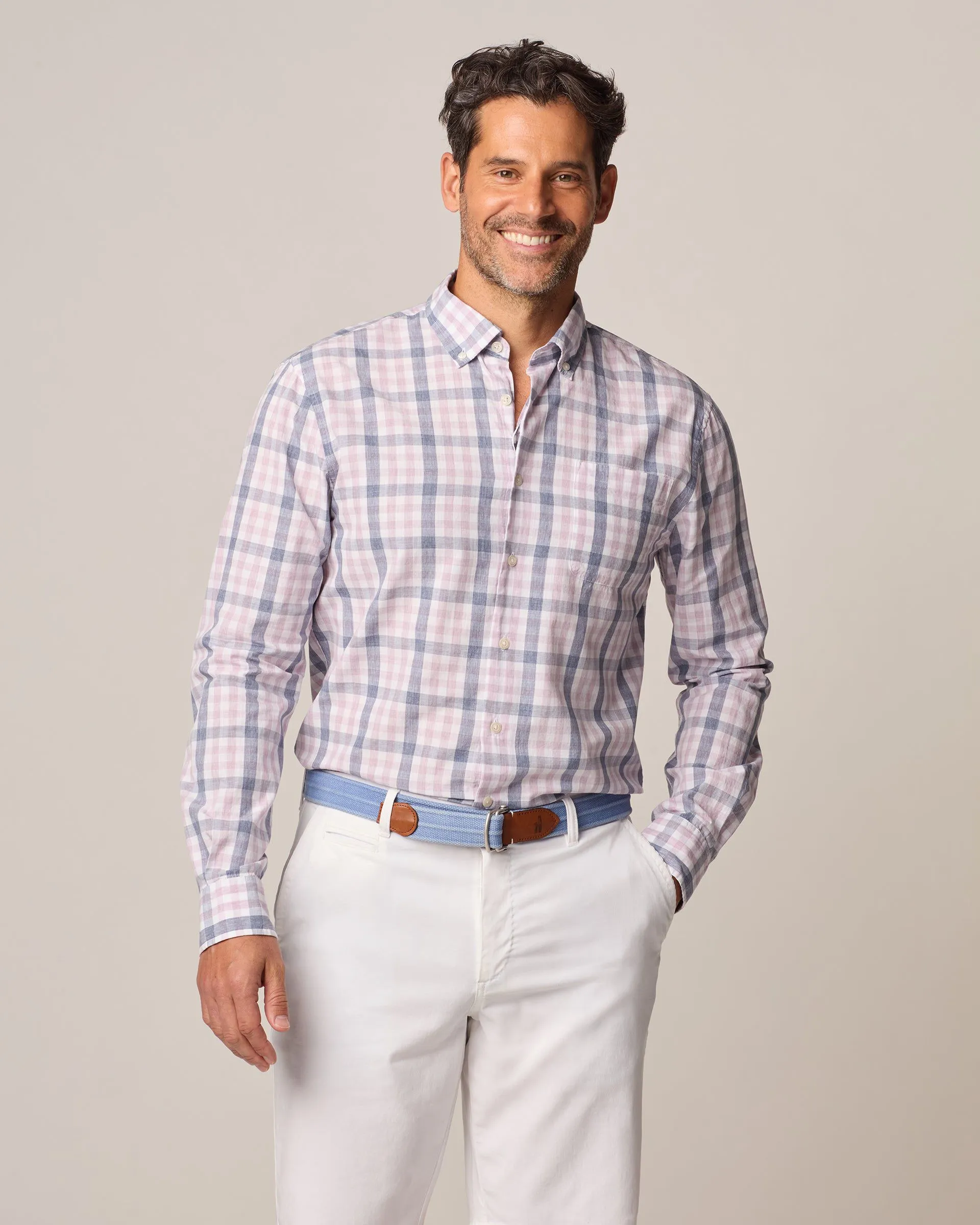 Tucked Cotton Blend Button Up Shirt - Fordhart sold by Johnnie-O product image thumbnail 2
