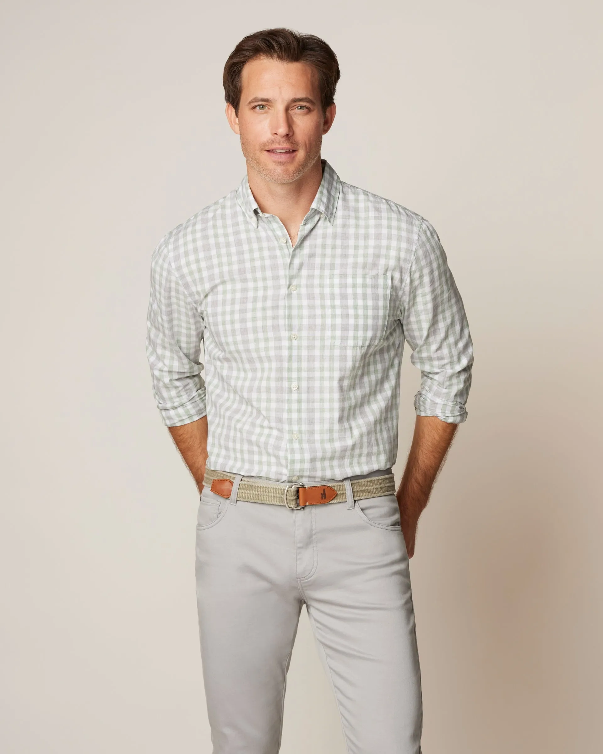 Tucked Cotton Blend Button Up Shirt - Fordhart sold by Johnnie-O product image thumbnail 5