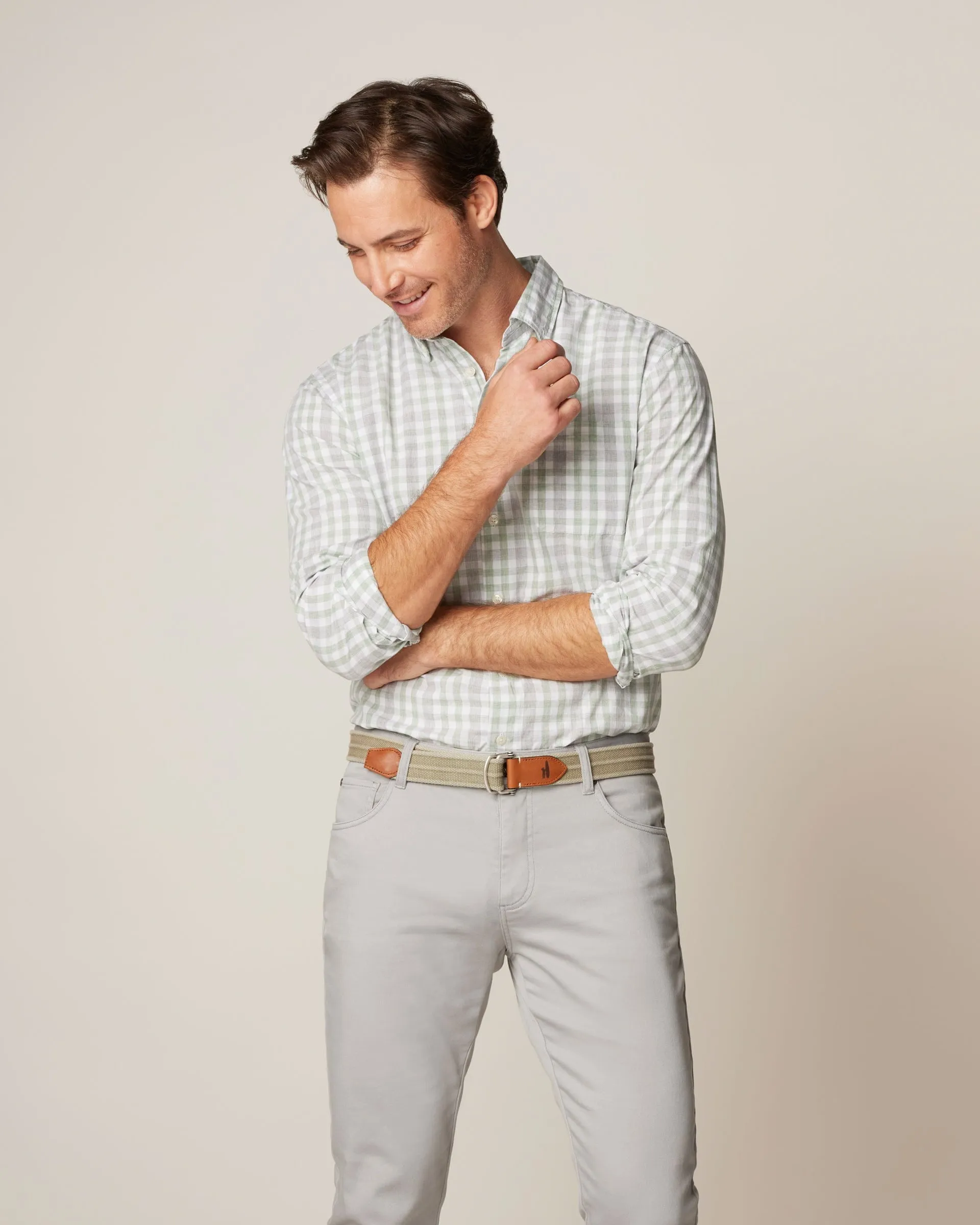 Tucked Cotton Blend Button Up Shirt - Fordhart sold by Johnnie-O product image thumbnail 3