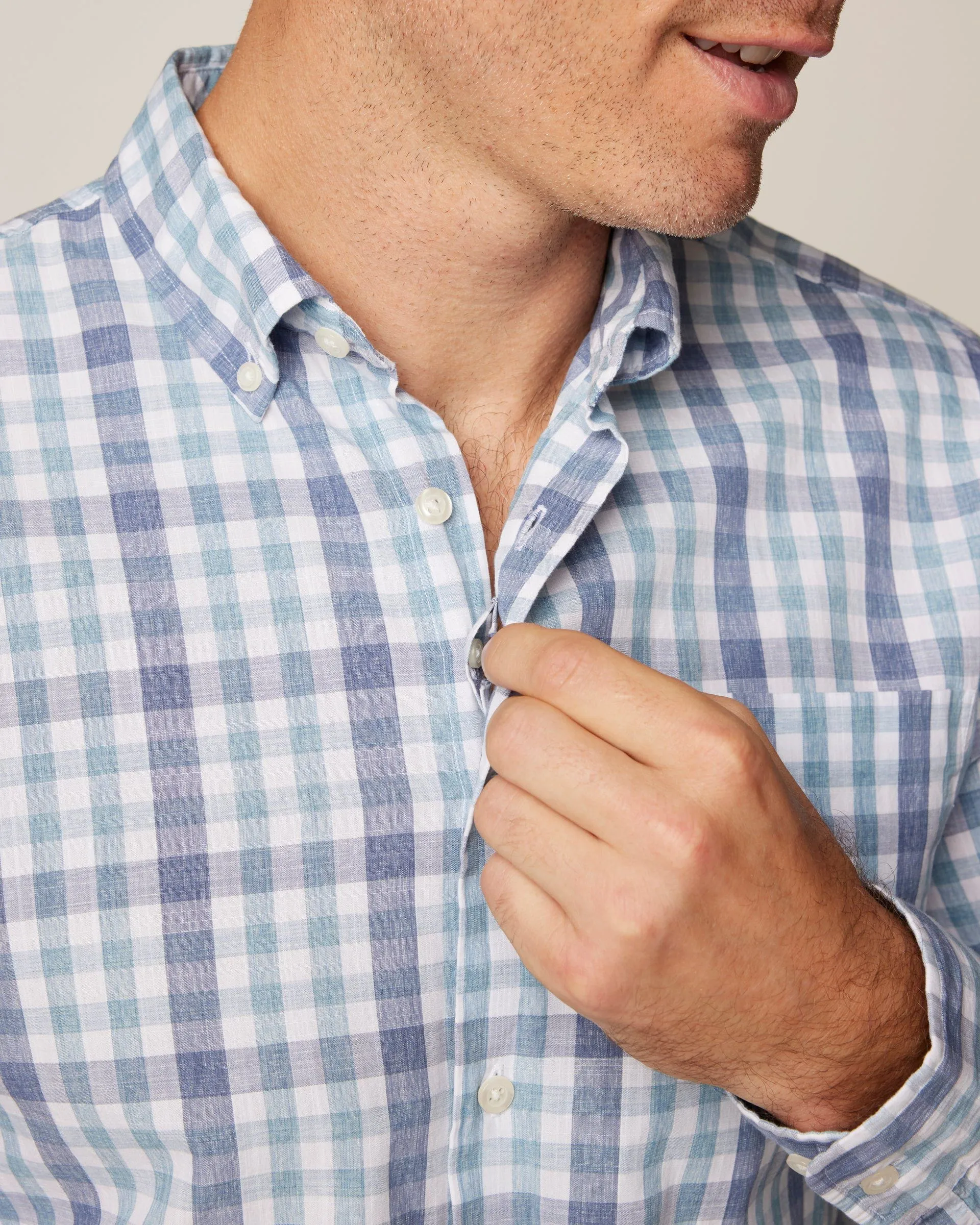 Tucked Cotton Blend Button Up Shirt - Fordhart sold by Johnnie-O product image thumbnail 4