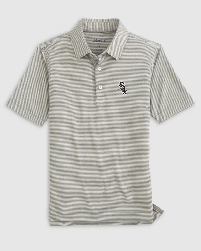 Chicago White Sox Lyndonn Jr. Striped Jersey Performance Polo sold by Johnnie-O